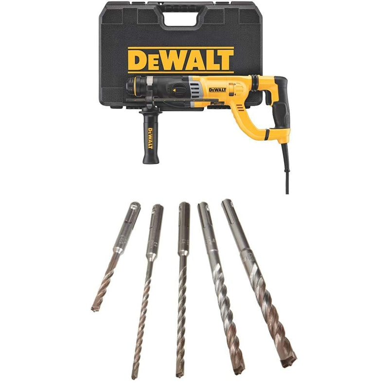DEWALT Rotary Hammer Drill with Shocks, D-Handle, SDS, 1-1/8-Inch (D25263K) Sporting Goods > Outdoor Recreation > Fishing > Fishing Rods DEWD7 w/ 5pc Hammer Bit Set 1-1/8" 