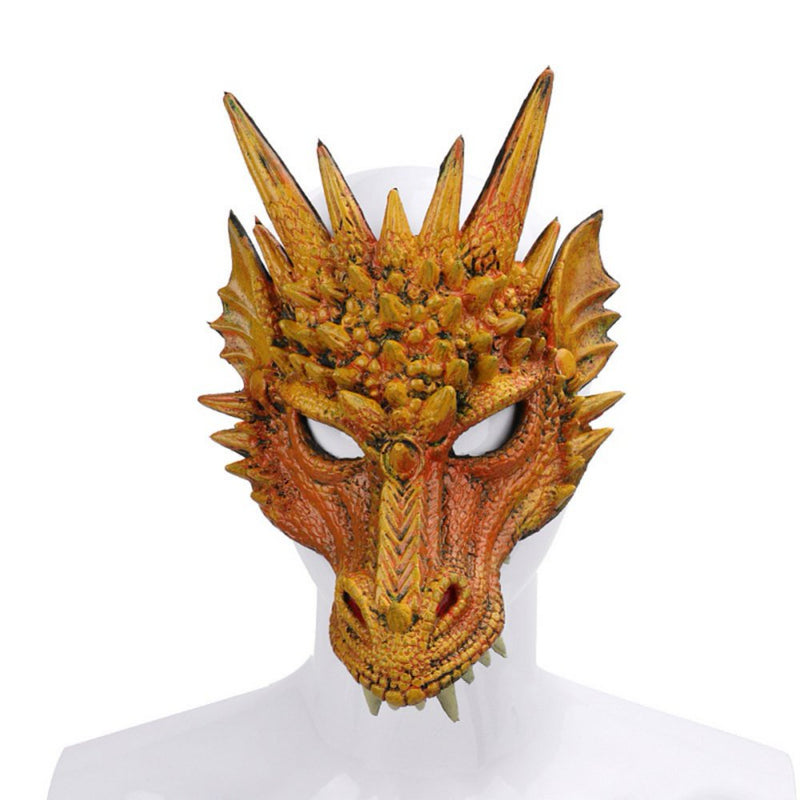 Lovebay Kid Teens Adult Realistic Dragon for Halloween Cosplay Masquerade Party Props Soft Mask Apparel & Accessories > Costumes & Accessories > Masks Lovebay Yellow  