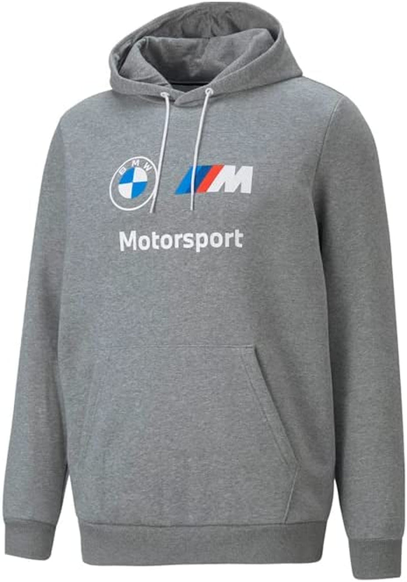PUMA Men'S Standard BMW MMS Essentials Fleece Hoodie Sporting Goods > Outdoor Recreation > Winter Sports & Activities PUMA Medium Gray Heather/White/Red/Blue 3X-Large 