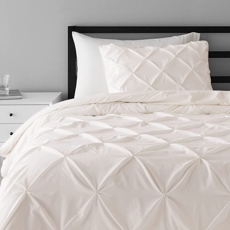Pinch Pleat All-Season Down-Alternative Comforter Bedding Set - Twin / Twin XL, Burgundy Home & Garden > Linens & Bedding > Bedding KOL DEALS Cream Bedding Set Twin/TwinXL