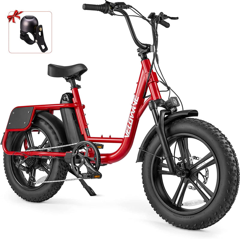 VELOWAVE Prado S Electric Bike for Adults 750W BAFANG Motor,48V 15Ah LG Battery E Bike, 20" X 4.0 Step-Thru Fat Tire Ebikes for Adults, 28MPH Electric Bicycle Shimano 7-Speed Sporting Goods > Outdoor Recreation > Cycling > Bicycles JINHUA LANBO TECHNOLOGY CO., LTD. RED  
