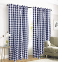 Gingham Check Window Curtain Panel, 100% Cotton, Navy/White, Cotton Curtains, 2 Panels Curtain, Tab Top Curtains, 50X96 Inches, Set of 2 Home & Garden > Decor > Window Treatments > Curtains & Drapes Ramanta Home Navy 50x108 