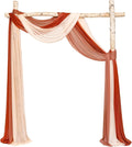 Ling'S Moment 2 Panels 30" Wide 6 Yards Chiffon Fabric Drapery Wedding Arch Draping Fabric Ceremony Reception Swag (White & Dusty Blue) Home & Garden > Decor > Window Treatments > Curtains & Drapes Ling's Moment Classic Terracotta 20ft 