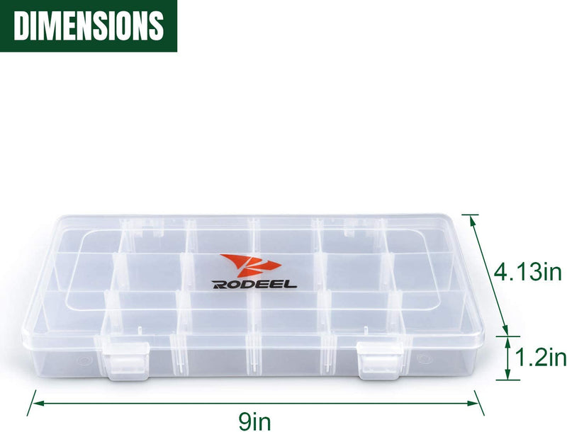 Rodeel Tool Box with 2 Organizers Included, Removable Tray, Fishing Gear Storage and Tool Box for Art, Craft, Toys, Parts, Locking Lid and Extra Storage Sporting Goods > Outdoor Recreation > Fishing > Fishing Tackle Rodeel   