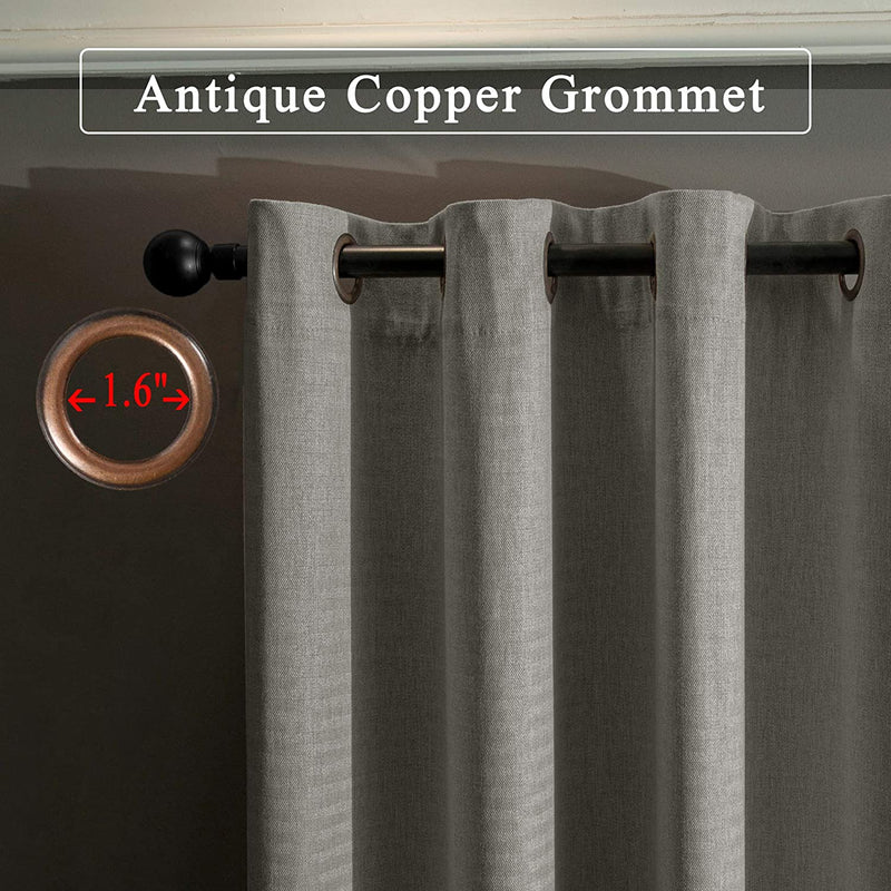 MINGSHIRE Long Curtains Window Blinds with Brushed Zigzag Pattern Bronze Rings Top, Room Darkening / Energy Saving for Guest Room, Light Grey, W52 X H84 Inch, 2 Pcs Home & Garden > Decor > Window Treatments > Curtains & Drapes MINGSHIRE   