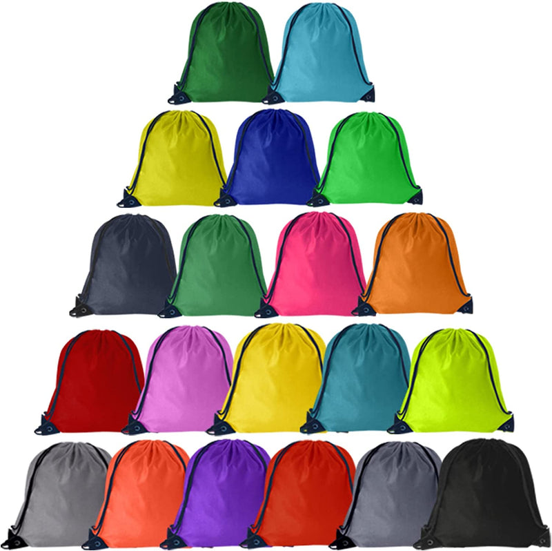 Drawstring Backpack20 Pack in Bulk Drawstring Backpacks Nylon Backpack Cinch Bags 20 Colors for School Party Gym Sport Trip Home & Garden > Household Supplies > Storage & Organization CAIHONG   