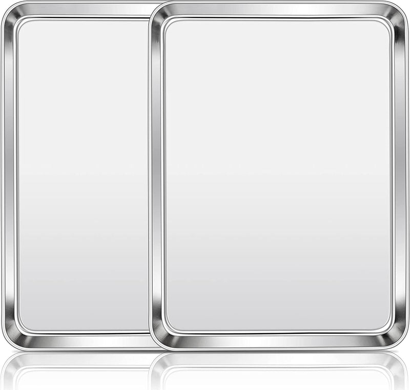 Homikit Baking Cookie Sheet Set of 2, 9 X 13 Stainless Steel Sheets Pan Tray for Oven, Metal Half Sheet for Cooking Baking, Rustproof & Heavy Duty, Nonstick & Dishwasher Safe Home & Garden > Kitchen & Dining > Cookware & Bakeware Homikit 13 Inch  