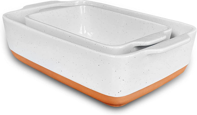 Mora Ceramic Baking Dish with Handles for Casserole, Lasagna, Gratin, Broiling, Roasting, and Baking. Large 9X13 in Pan, Extra Deep - Porcelain Serving Bakeware from Oven to Table. Freezer Safe - Grey Home & Garden > Kitchen & Dining > Cookware & Bakeware Mora Ceramics Vanilla White Loaf & 7x11 in 