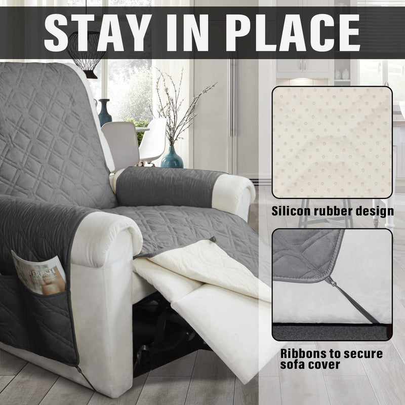 SOFTOWN Recliner Chair Covers Sofa Slipcover Non-Slip Chair Couch Cover Machine Washable Furniture Protector with Straps for Dogs Home & Garden > Decor > Chair & Sofa Cushions SOFTOWN   