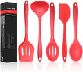 Silicone Kitchen Utensils Set, 5 Pieces Heat Resistant Non Stick Cooking Tools - Flexible Silicone Spatula/Turner/Serving Spoon/Soup Ladle/Slotted Spoon Home & Garden > Kitchen & Dining > Kitchen Tools & Utensils DAILY KISN Red  