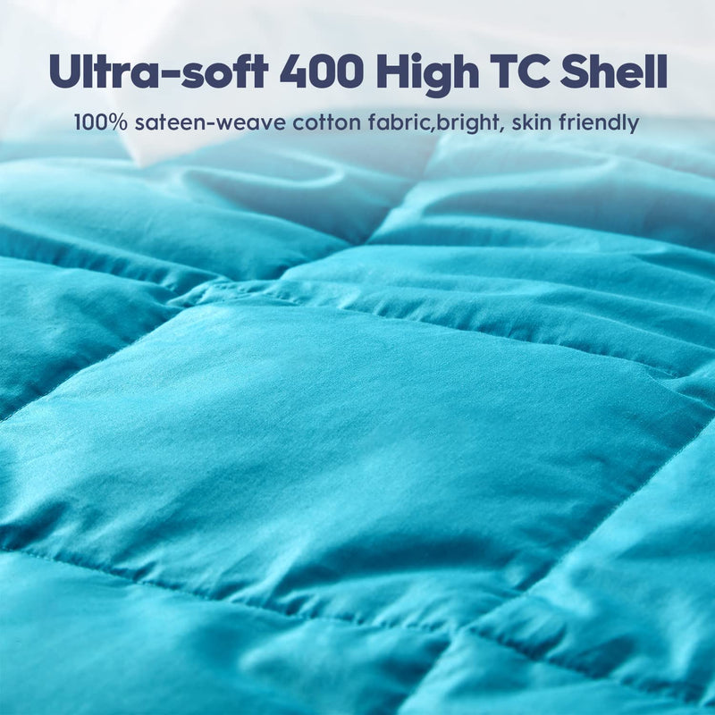 Globon Extra Lightweight down Blanket King Size,Summer Cooling Comforter/Duvet Insert,400 Thread Count,12Oz,700 Fill Power with 8 Corner Tabs,Turquoise Blue Home & Garden > Linens & Bedding > Bedding > Quilts & Comforters Globon   