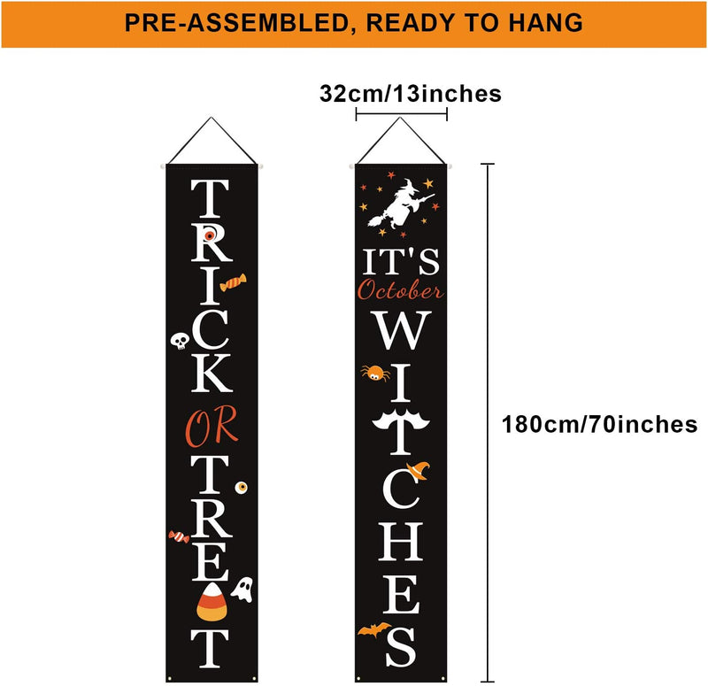 DAZONGE Halloween Decorations Outdoor | Trick or Treat & It'S October Witches Front Porch Banners for Halloween Porch Decor | Fall Decor | Halloween Decorations Indoor  Dazonge   