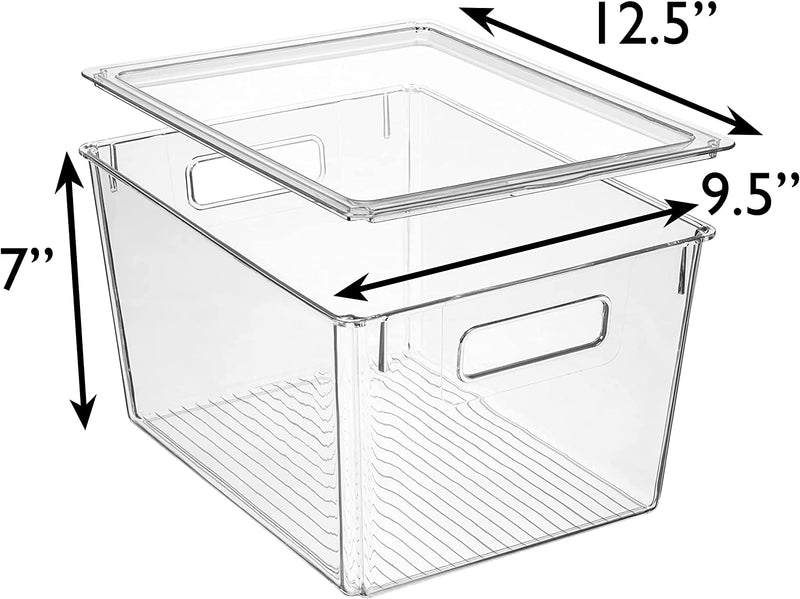 CLEARSPACE Plastic Storage Bins with Lids X-Large – Perfect Kitchen Organization or Pantry Storage – Fridge Organizer, Pantry Organization and Storage Bins, Cabinet Organizers Home & Garden > Household Supplies > Storage & Organization CLEARSPACE   