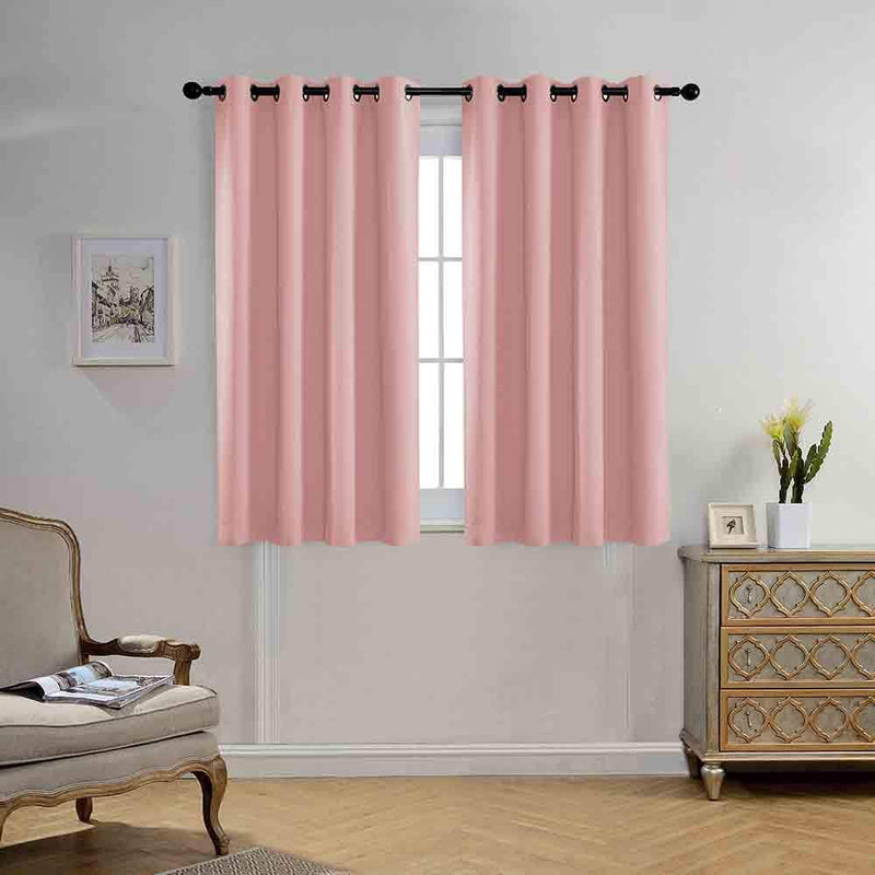 Miuco Room Darkening Texture Thermal Insulated Blackout Curtains for Bedroom 1 Pair 52X63 Inch Black Home & Garden > Decor > Window Treatments > Curtains & Drapes MIUCO Pink 52x63 inch 