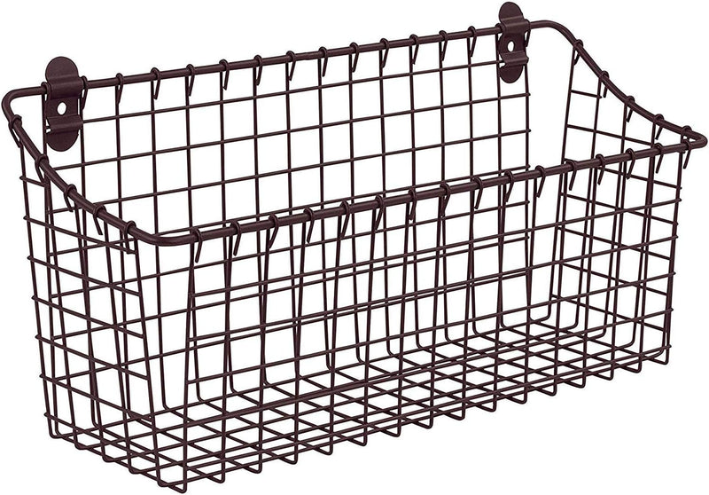 Spectrum Diversified Vintage Large Cabinet & Wall-Mounted Basket for Storage & Organization Rustic Farmhouse Decor, Sturdy Steel Wire Storage Bin, Industrial Gray Sporting Goods > Outdoor Recreation > Fishing > Fishing Rods Firemall LLC Bronze Pack of 1 Extra Large