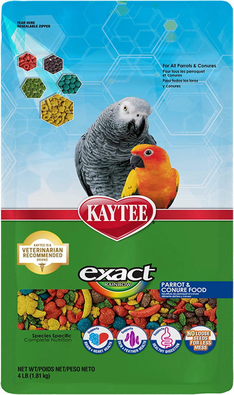 Kaytee Exact Rainbow Pet Parrot & Conure Food, 4 Pound Animals & Pet Supplies > Pet Supplies > Bird Supplies > Bird Food Kaytee   