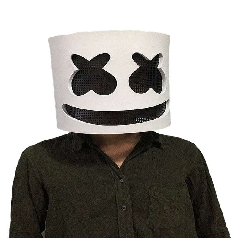 Pudcoco Mask Marshmello Helmet Cosplay Costume Halloween Party Props Bar DJ Mask