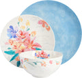 Spice by Tia Mowry Goji Blossom Decorated Porcelain Dinnerware Set, Blue, 12-Piece Home & Garden > Kitchen & Dining > Tableware > Dinnerware SPICE BY TIA MOWRY Blue 12-Piece 