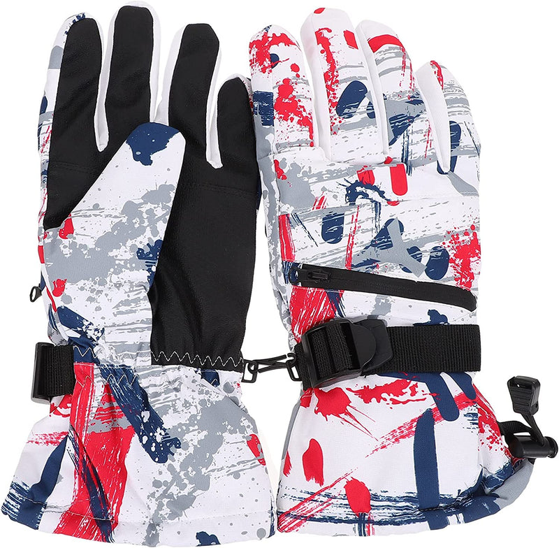 HEALLILY 1Pair Winter Skiing Gloves with Wrist Leashes Waterproof Winter Glove Gifts Winter Motorcycle Mitts for Men and Women Skiing Outdoor Work Red M Sporting Goods > Outdoor Recreation > Boating & Water Sports > Swimming > Swim Gloves HEALLILY   