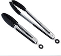 Cooking Tongs,Stainless Steel BBQ and Kitchen Tools with Silicone Tips,Set of 2 - 9,12 Inches - Black Home & Garden > Kitchen & Dining > Kitchen Tools & Utensils ALLTOP Black  