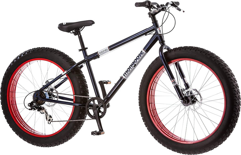 Mongoose Dolomite Mens Fat Tire Mountain Bike, 26-Inch Wheels, 4-Inch Wide Knobby Tires, 7-Speed, Steel Frame, Front and Rear Brakes, Multiple Colors