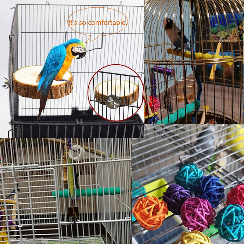 Parrot Perch Stand 12PCS Wood Bird Perch Stand Platform Paw Grinding Rough-Surfaced Parakeet Cage Accessories Exercise Toy for Budgies Conure Cockatiel Hamster (Random Color) Animals & Pet Supplies > Pet Supplies > Bird Supplies Hamiledyi   