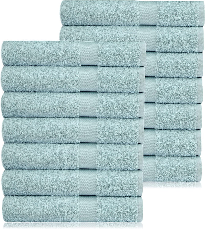 COTTON CRAFT Simplicity Washcloth Set -28 Pack 12X12- 100% Cotton Face Body Baby Washcloths - Quick Dry Lightweight Absorbent Soft Everyday Luxury Hotel Spa Gym Pool Camp Travel Dorm Easy Care - Navy Home & Garden > Linens & Bedding > Towels COTTON CRAFT Light Blue 14 Pack Hand Towel 