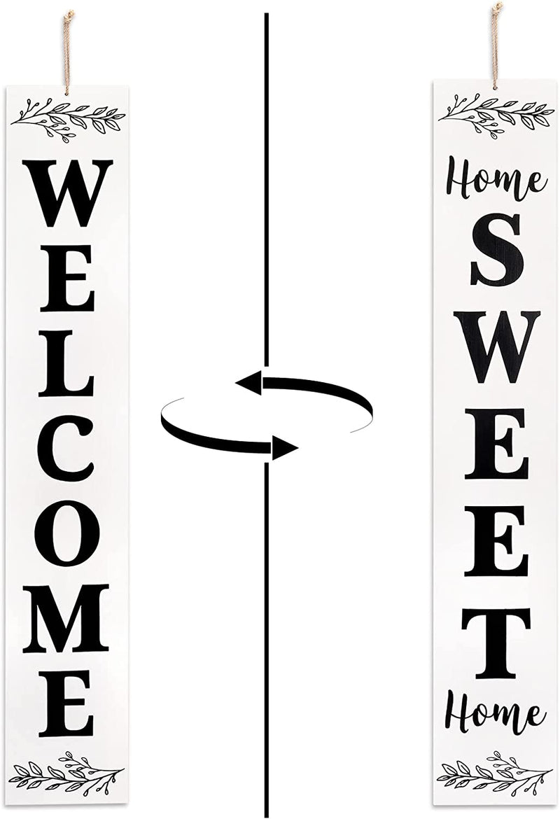 4.75 Ft Spring Welcome Sign for Front Door-Vertical Welcome Home Sign - Summer Yard Porch Sign for Front Door Decorations and Best House Warming Gifts  charming garden Sweet  