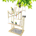 Joyeee Natural Bird Perch Stand, with Playground Ladder, Bird Water Feeder Dishes, Swing, Tray for Cockatiel Parakeet Conure Budgies Parrot Macaw Love Bird Small Birds Animal, 14.5" X 9" X 15.9" M Animals & Pet Supplies > Pet Supplies > Bird Supplies Joyeee #13  