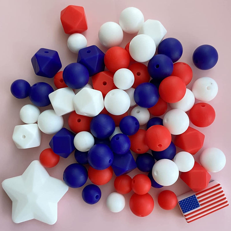 Sports Silicone Beads 15Mm Baseball Softball Football round Silicone Beads Soccer Basketball Volleyball Silicone Accessory Kit for Keychain Making Bracelet Necklace Handmade Crafts-60Pcs Sporting Goods > Outdoor Recreation > Winter Sports & Activities DNCHGOYA Flag  