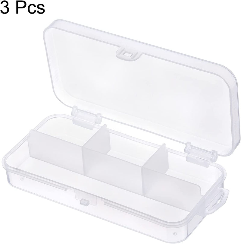 PATIKIL Fishing Lure Storage Box 3 Pack Plastic Fish Tackle Container Organizer, Clear Sporting Goods > Outdoor Recreation > Fishing > Fishing Tackle PATIKIL   