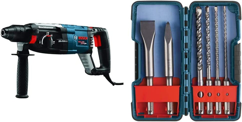 BOSCH GBH2-28L 1-1/8" Sds-Plus Bulldog Xtreme Max Rotary Hammer Sporting Goods > Outdoor Recreation > Fishing > Fishing Rods Bosch with 6 Piece Masonry Trade Bit Set  