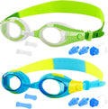 Elimoons 2Pack Kids Goggles for Swimming Age 3-15,Kids Swim Goggles with Nose Cover No Leaking Anti-Fog Waterproof Sporting Goods > Outdoor Recreation > Boating & Water Sports > Swimming > Swim Goggles & Masks Elimoons 7.c(2-pack): Green & Blue+yellow  