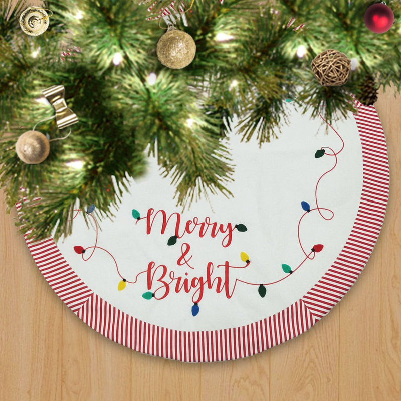 Holiday Time Merry and Bright Light String Christmas Tree Skirt, 48" Home & Garden > Decor > Seasonal & Holiday Decorations > Christmas Tree Skirts CENTRESKY CRAFTS(SHANTOU)CO.,LTD   