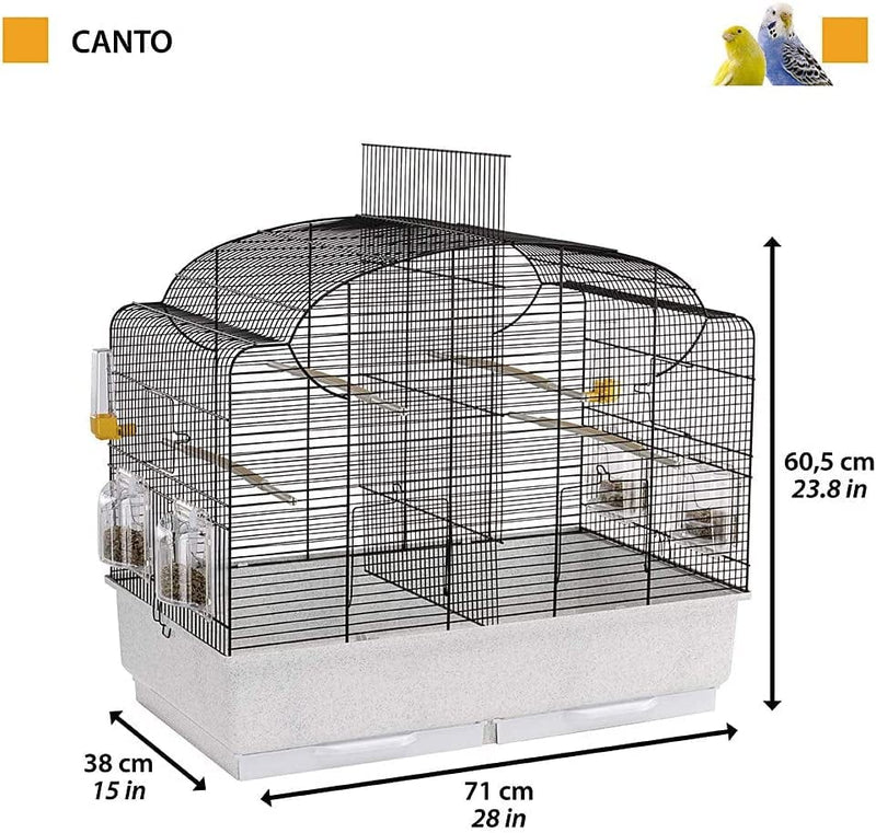 Ferplast Canaries and Exotic Birds Cage Canto, Breeding and Reproduction Cage with Partition and Accessories