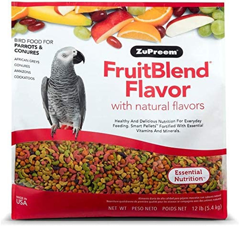 Zupreem Fruitblend Flavor Pellets Bird Food for Parrots and Conures, 3.5 Lb - Daily Blend Made in USA for Caiques, African Greys, Senegals, Amazons, Eclectus, Small Cockatoos Animals & Pet Supplies > Pet Supplies > Bird Supplies > Bird Food ZuPreem FruitBlend 12 Pound (Pack of 1) 