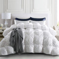 Puredown® Lightweight down Comforter King Size, Super Breathable Mesh Spliced Summer Duvet Insert, Light Warmth Bedding Comforters, Filled with 75% Down Home & Garden > Linens & Bedding > Bedding > Quilts & Comforters puredown Pinch Pleat -White Full/Queen 