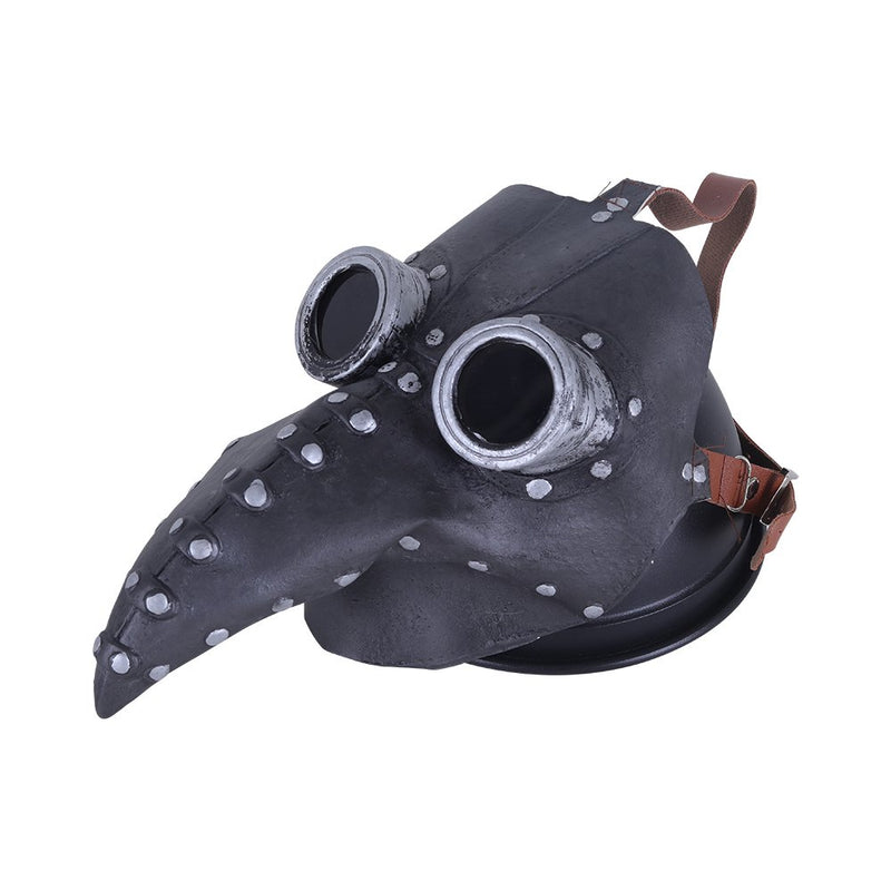 Natural Latex Plague Doctor Mask Long Nose Beak Cosplay Costume, Steampunk Bird Masks Costume Props for Masquerade Party (Black Sliver) Apparel & Accessories > Costumes & Accessories > Masks HD   