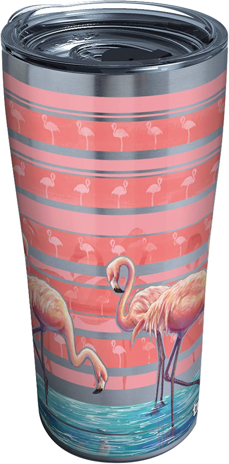 Tervis Flamingo Stripes Triple Walled Insulated Tumbler, 1 Count (Pack of 1), Stainless Steel Home & Garden > Kitchen & Dining > Tableware > Drinkware Tervis Stainless Steel 20 ounces 