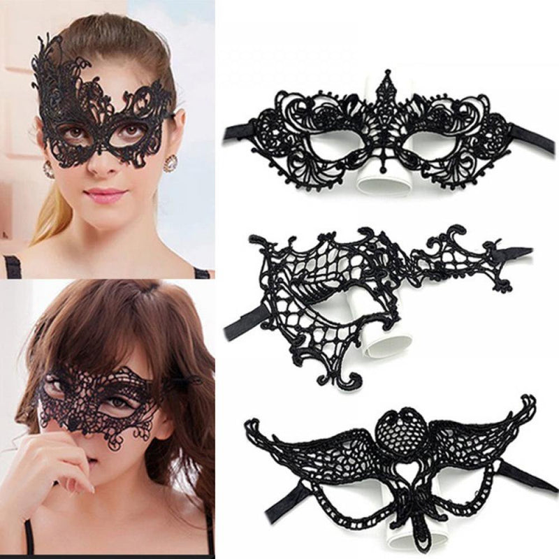 TINKER Adult Masquerade Masks, Black Lace Mask, Women Party Ball Venetian Eyemasks, for Halloween Carnival Thememed Party Ball Costume, Black Apparel & Accessories > Costumes & Accessories > Masks Tinkercad   