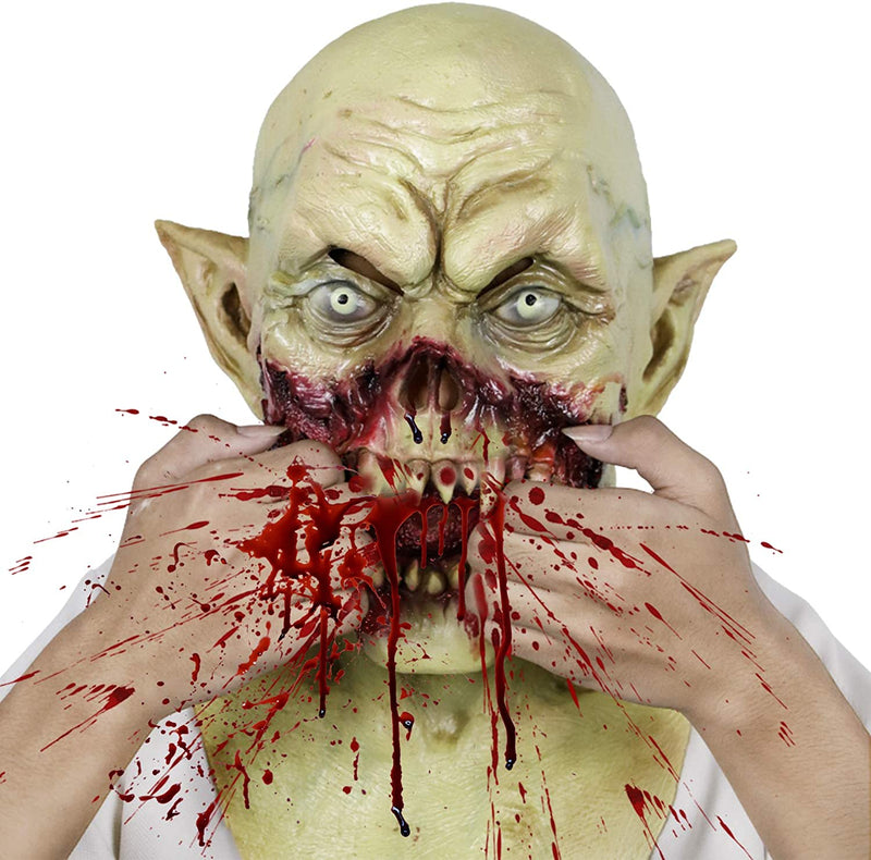 MOLEZU Vampire Mask Scary Dracula Monster Halloween Costume Party Horror Demon Zombie (Earthy Yellow)