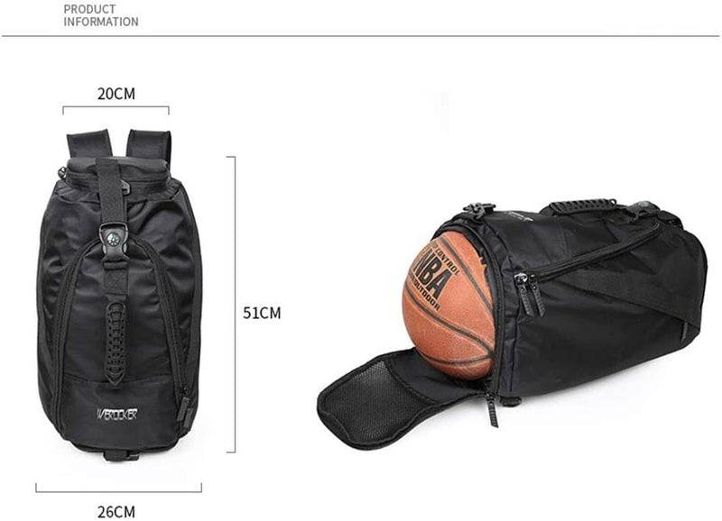 YANG1MN Black Basketball Equipment Backpack Wet and Dry Separation Men and Women Outdoor Sports Training Shoulder Messenger Bag Fitness Swimming Bag Multi-Functional Leisure Sporting Goods > Outdoor Recreation > Boating & Water Sports > Swimming YANG1MN   