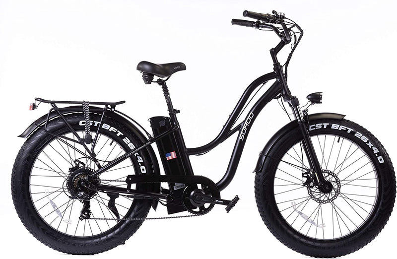 SOHOO 48V 750W 16Ah 26" X4.0 Fat Tire Beach Cruiser Electric Bicycle City E-Bike Mountain Bike(Fit 5Ft 9In to 6Ft 8In)