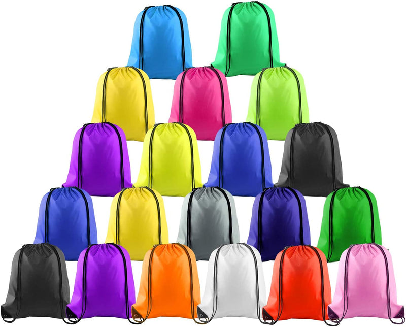 KUUQA 20 Pcs Drawstring Backpack Sport Bags String Bag Sack Cinch Gym Backpack Bulk for School Gym Sport or Traveling，Colorful Home & Garden > Household Supplies > Storage & Organization KUUQA Multicolor  