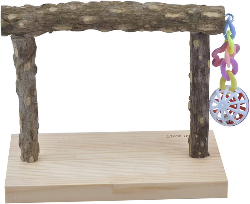 Nature Wood Parrot Table Training Perches Stands, Birdcage Stands with Foraging Bell Toys, Birds Foot Toy Stands, Parakeet Playground Conure Table Scale Perches for Budgies Cockatiel Lovebirds Finch Animals & Pet Supplies > Pet Supplies > Bird Supplies GUANLANT   
