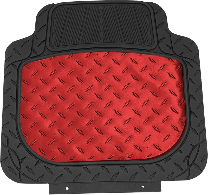 FH Group F11315RED Red Floor Weather Rubber Mats for Cars, Trucks, and SUVs, Universal Trim to Fit Design Vehicles & Parts > Vehicle Parts & Accessories > Motor Vehicle Parts > Motor Vehicle Seating FH Group   