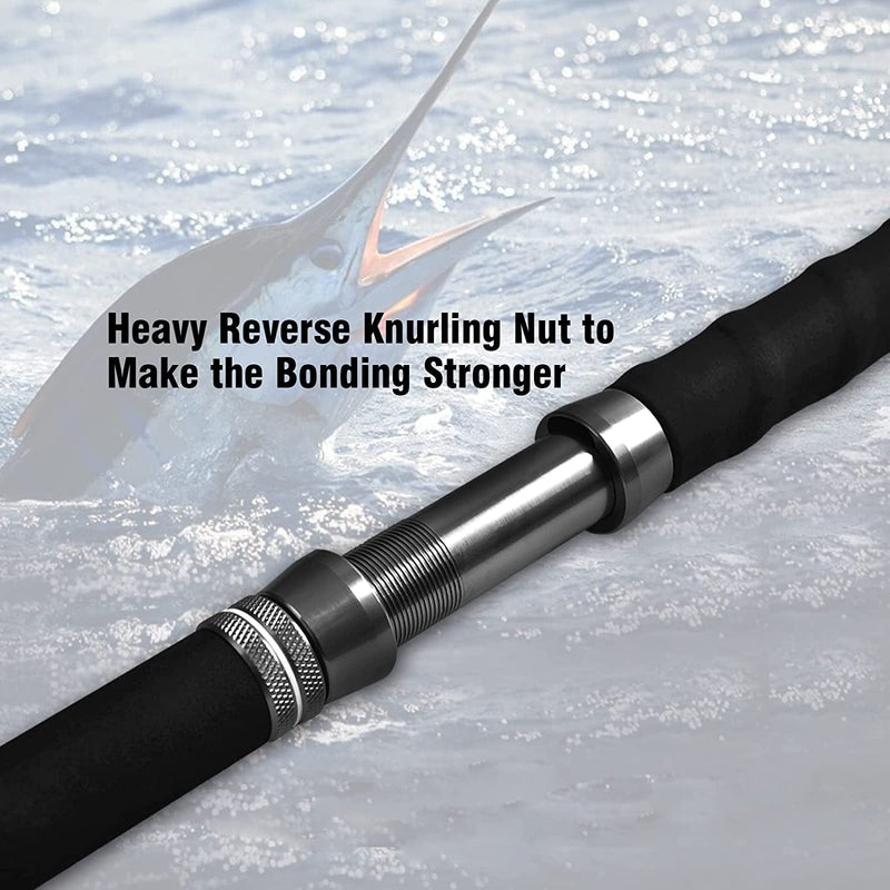 Fiblink 1-Piece/2-Piece Saltwater Offshore Heavy Trolling Rod Big Game Roller Rod Conventional Boat Fishing Pole with Roller Guides Sporting Goods > Outdoor Recreation > Fishing > Fishing Rods Fiblink   