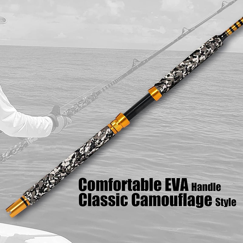 Fiblink 1-Piece Saltwater Offshore Trolling Rod 6-Feet Big Game Rod Conventional Boat Fishing Pole Sporting Goods > Outdoor Recreation > Fishing > Fishing Rods Fiblink   