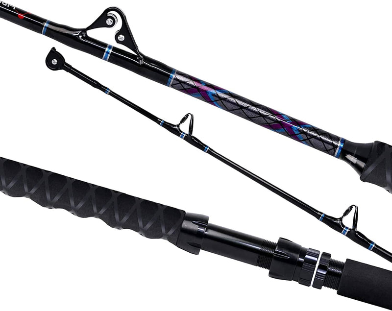 Fiblink 1-Piece Trolling Rod Saltwater Deep Dropper 6-Feet Big Game Rod Conventional Boat Fishing Pole Sporting Goods > Outdoor Recreation > Fishing > Fishing Rods Fiblink 80-120lbs  