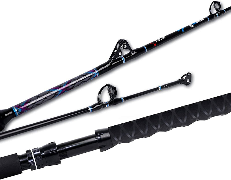 Fiblink 1-Piece Trolling Rod Saltwater Deep Dropper 6-Feet Big Game Rod Conventional Boat Fishing Pole Sporting Goods > Outdoor Recreation > Fishing > Fishing Rods Fiblink 50-80lbs  